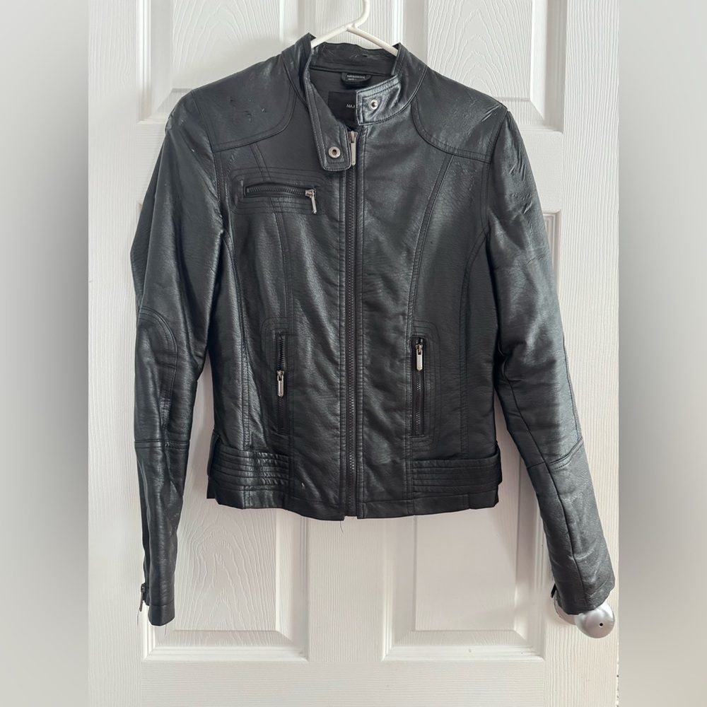 Sleek Black Leather Jacket for Women